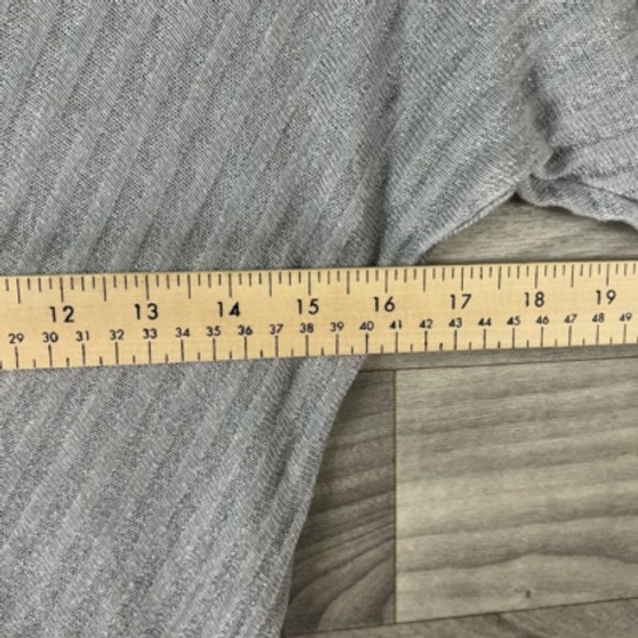 White House Black Market Womens Pullover Sweater Gray‎ Striped Short Sleeve M - Picture 11 of 12